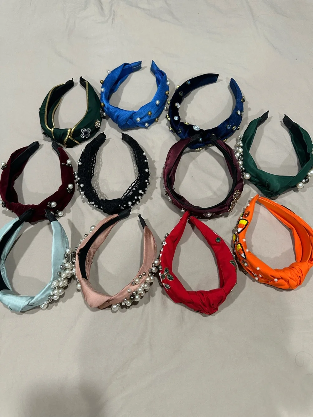 Women’s Red Embellished Knot Headband - Unbranded